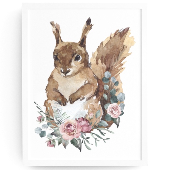Other - Squirrel Wall Art Watercolor Illustration Print Poster Unframed